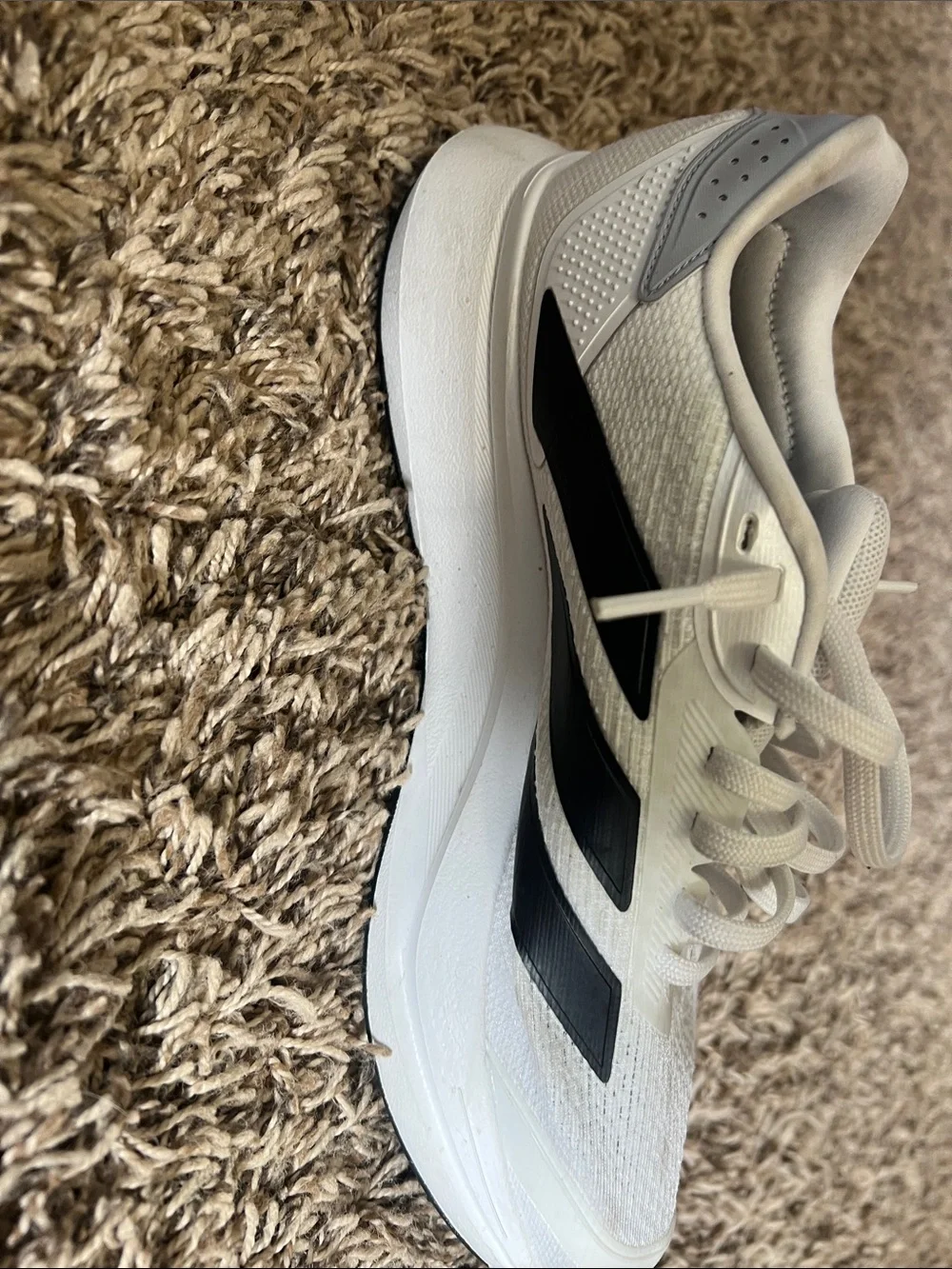 adidas White and Black Men's Athletic Shoes